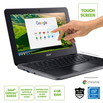 Chromebook Acer C733T-C1YK Intel Celeron Chrome OS 4GB 32GB eMMC 11.6" HD LED TFT Touchscreen